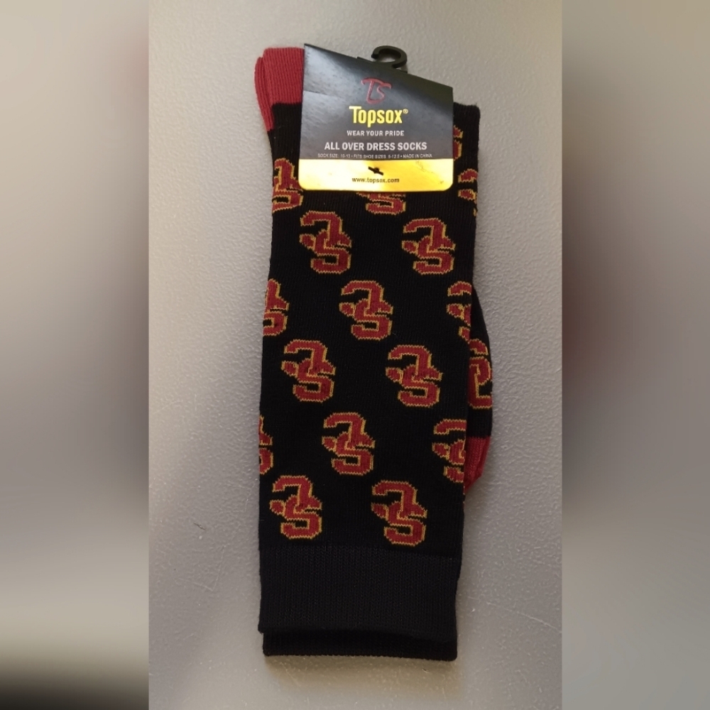 NWT TOPSOX MENS UNIVERSITY OF SOUTH CAROLINA ALL OVER DRESS SOCKS MENS L